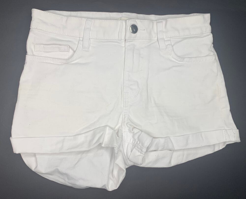 H&M shorts white denim mid rise 2 inch inseam women's size 2